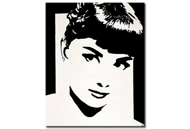 Wandbild schwarz-weiß Audrey Hepburn