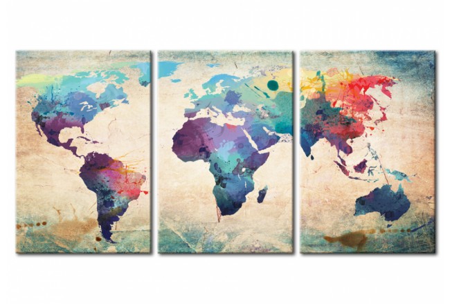 Wandbild Weltkarte