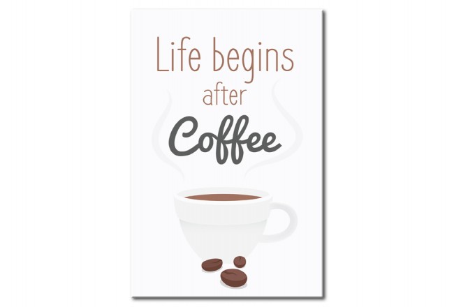Metall-Poster Kaffee Tasse