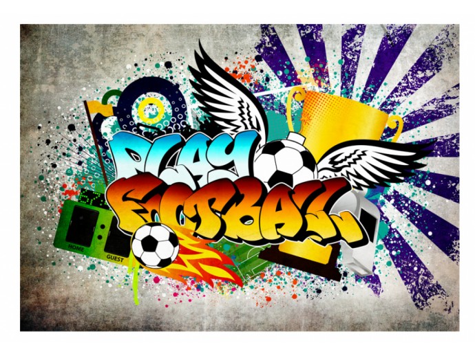 Fototapete Mural Street Art Fußball
