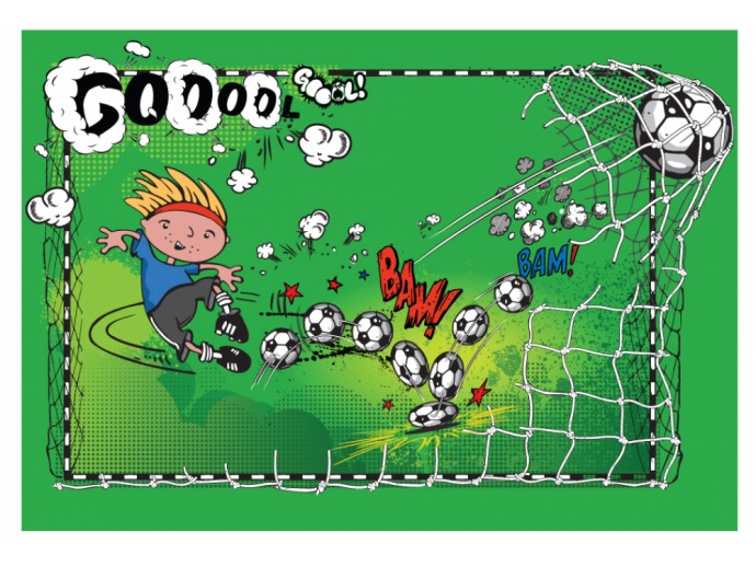 Fototapete Fußball Tor Zeichnung Zeichentrick Kinderzimmer