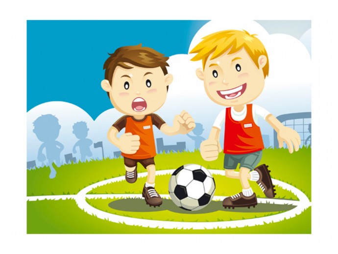 Fototapete für Kinder Fußballspiel Fußballplatz
