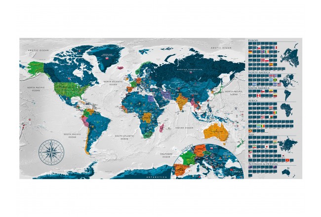 Rubbel-Weltkarte golden schwarz für Globetrotter