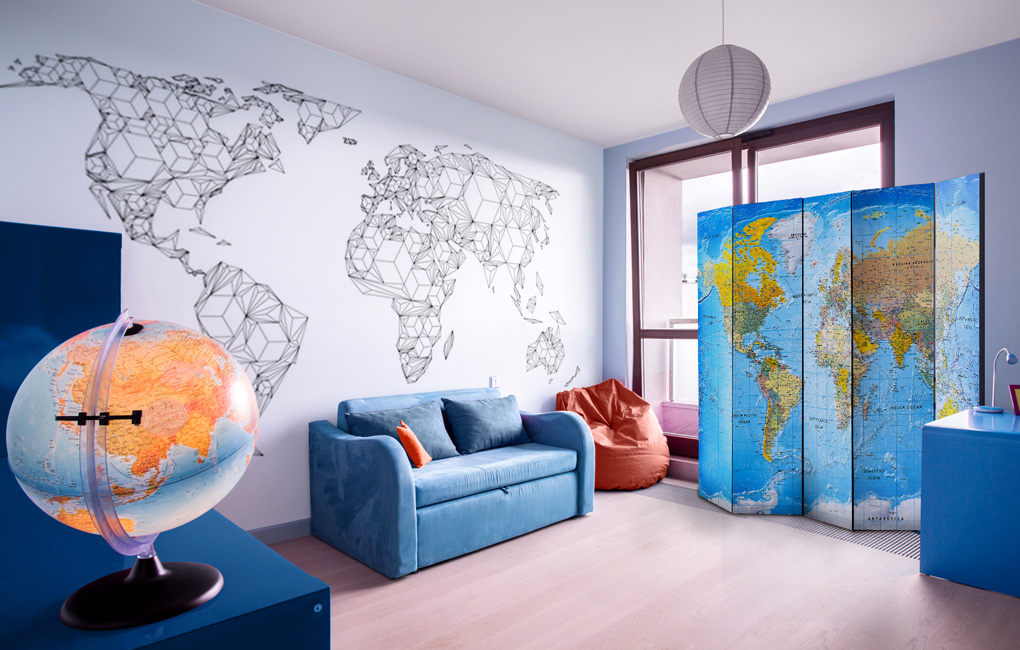 Arrangement von Zimmer eines Globetrotters