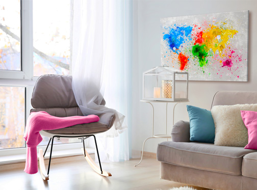 Arrangement von Zimmer eines Globetrotters