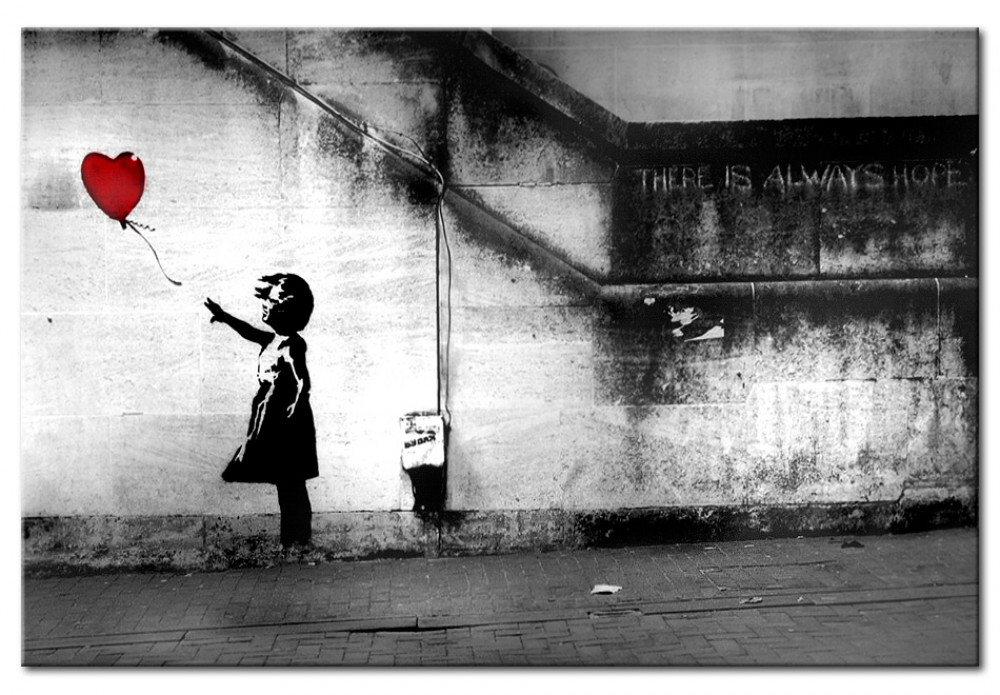 wandbild banksy mädchen mit dem ball