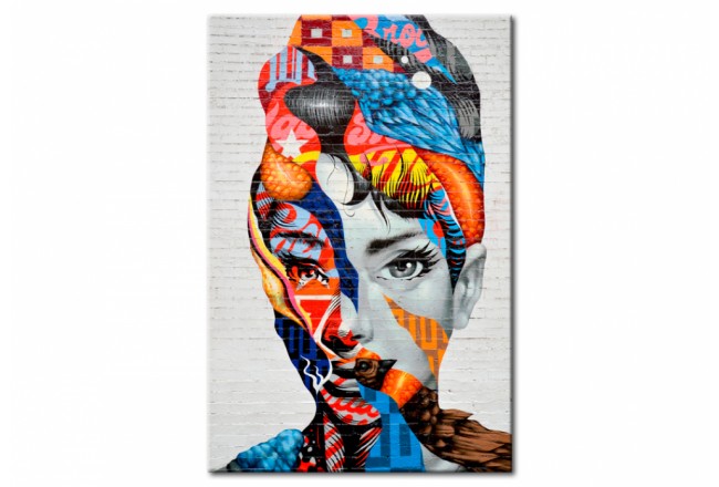 wandbild frau farbe