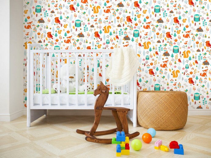 bunte Tapete für Kinderzimmer