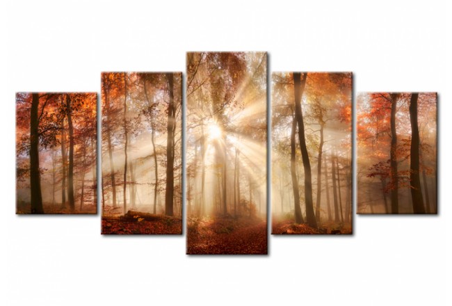 Wandbild Herbst bunte Blätter