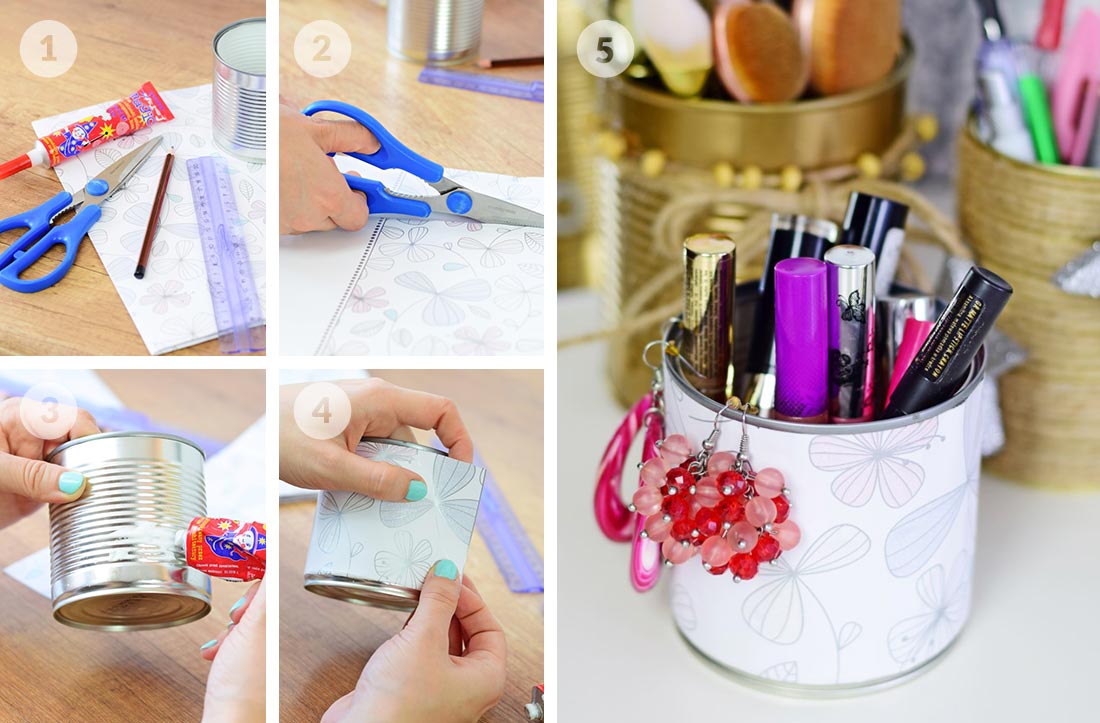 DIY-Ideen Dosen-Organizer Ordnunhshelfer Schritt für Schritt