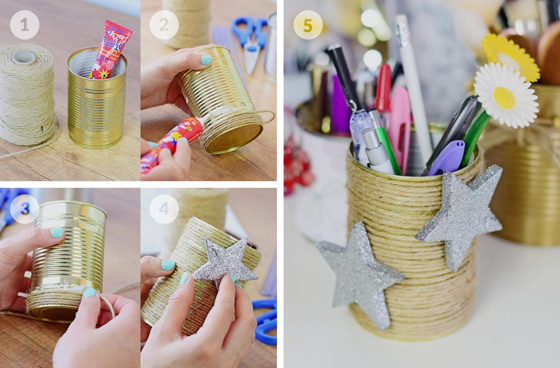 DIY-Ideen Dosen-Organizer Ordnunhshelfer Schritt für Schritt