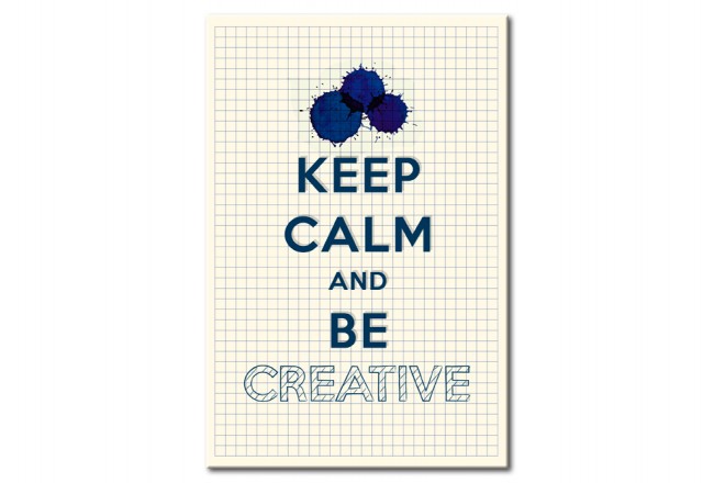 Metall Poster für Büro keep calm Aufschrift Motivation Kreativität