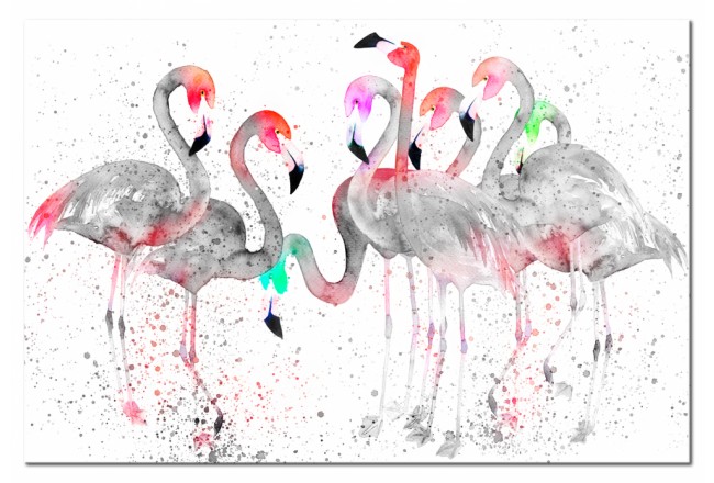 Acrylglasbild Flamingos