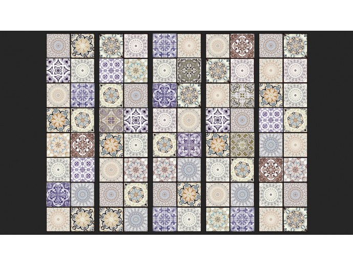 Tapete für Wohnzimmer Schlafzimmer Mosaik Ornament bunt