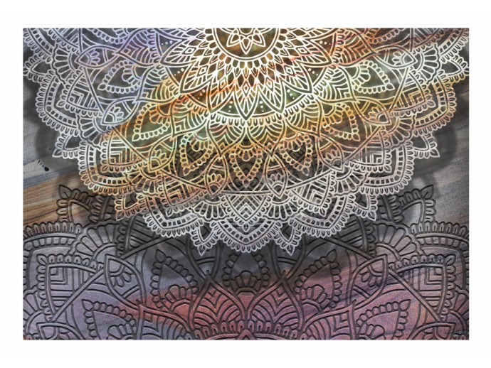 Fototapete für Wohnzimmer Schlafzimmer Erdfarben Ornament Mandala