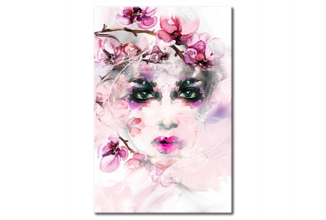 Metall Poster Blumen Frau