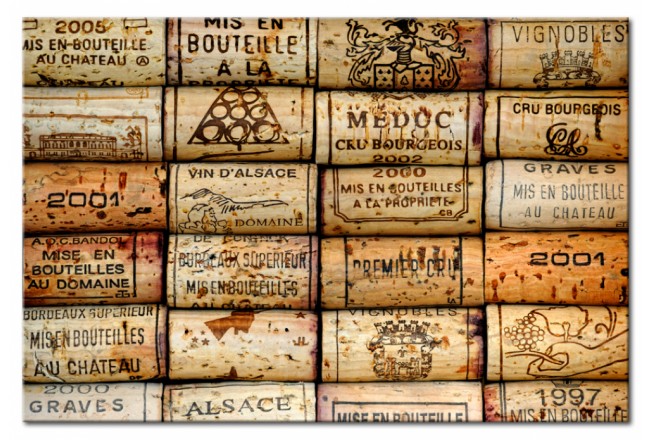 Wandbild Wein Kork