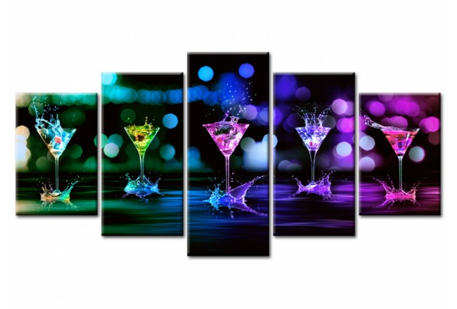 lustige Wandbilder für die Küche bunte Drinks