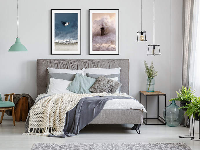 Gestaltung der Wand hinter dem Bett