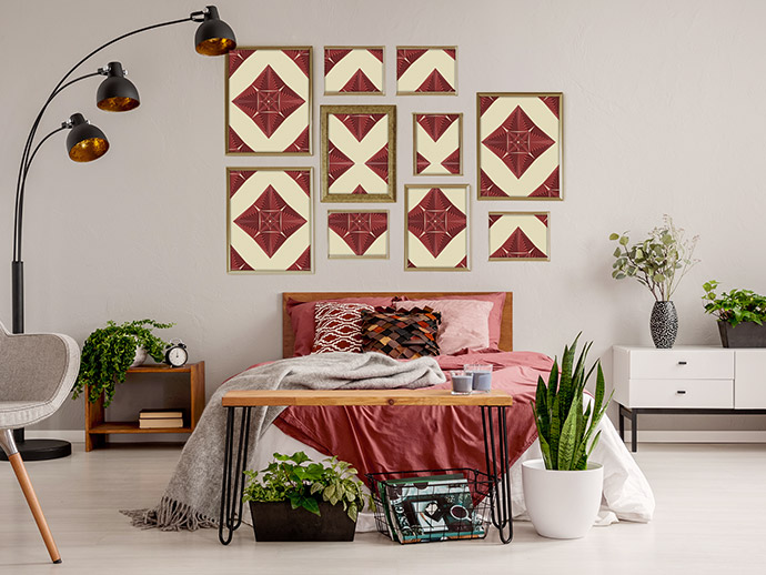 Gestaltung der Wand hinter dem Bett